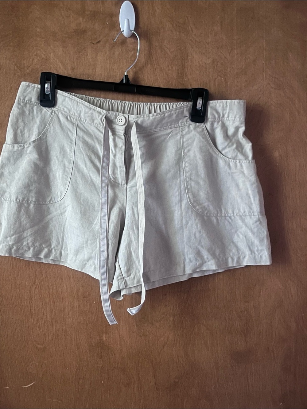 Comfort Zone High-Waist Drawstring Shorts in Light Beige-b205 -6/7/26
